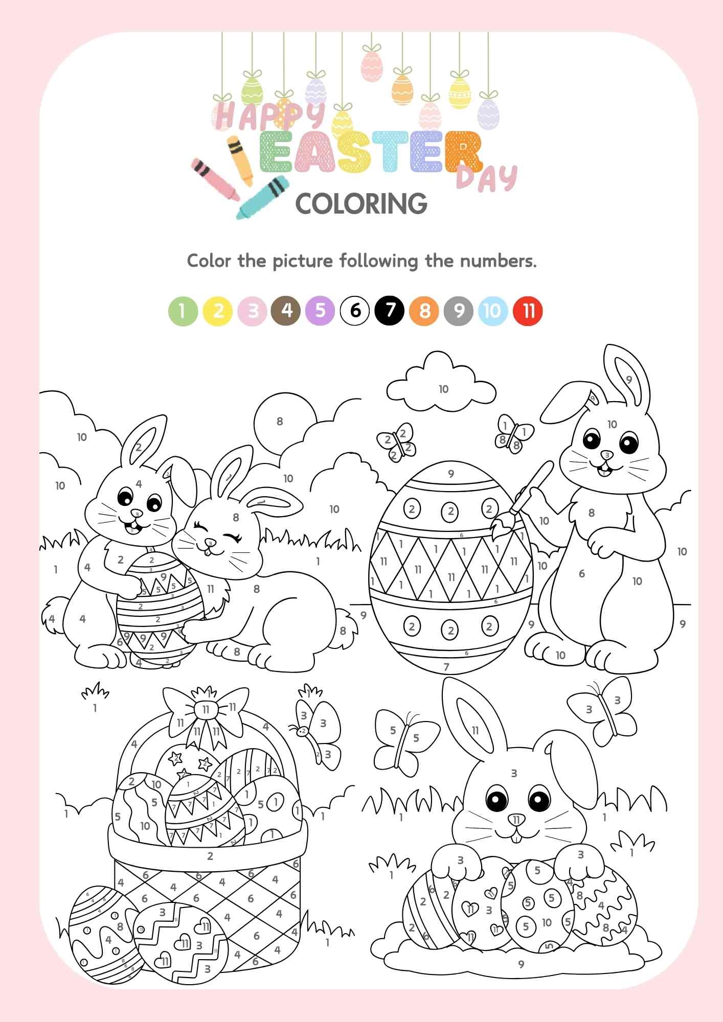 Easter Holiday Color By Number Free Printable PDF Ezpzlearn Easter Holiday Color By Number Free Printable PDF Ezpzlearn