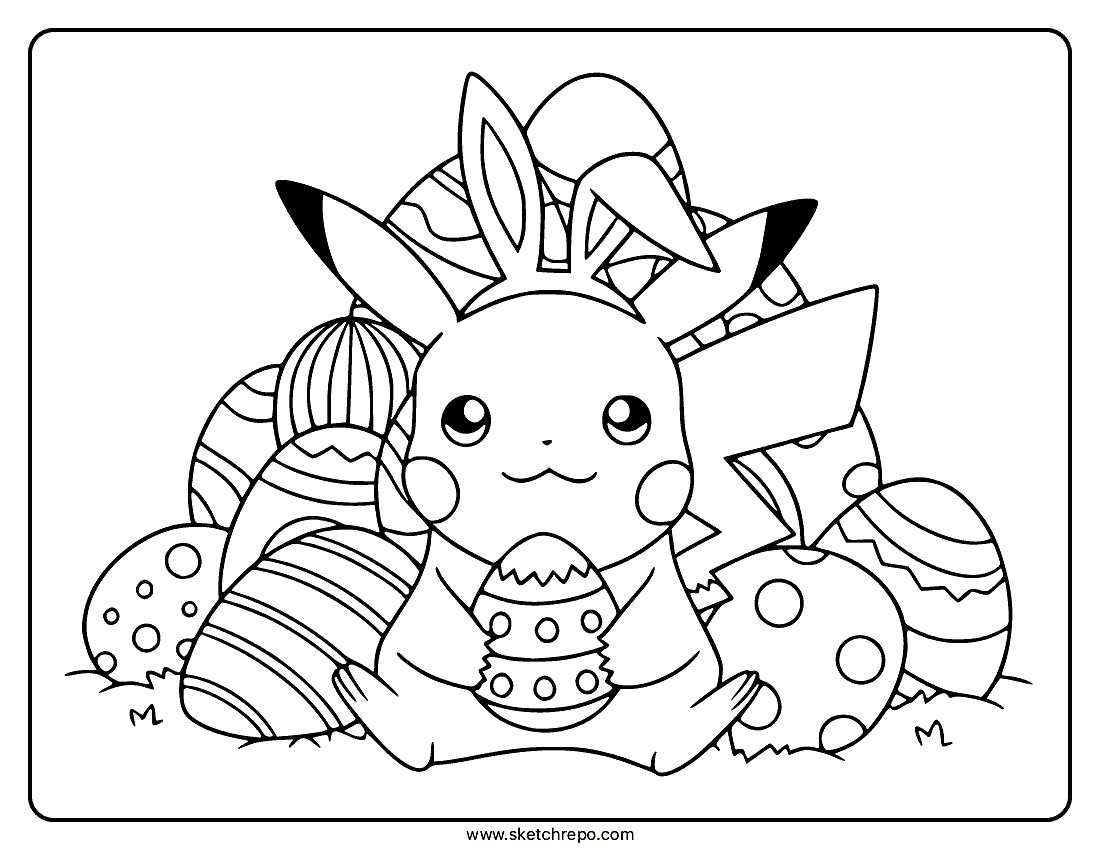 Easter Pikachu Coloring Page Sketch Repo Easter Pikachu Coloring Page Sketch Repo