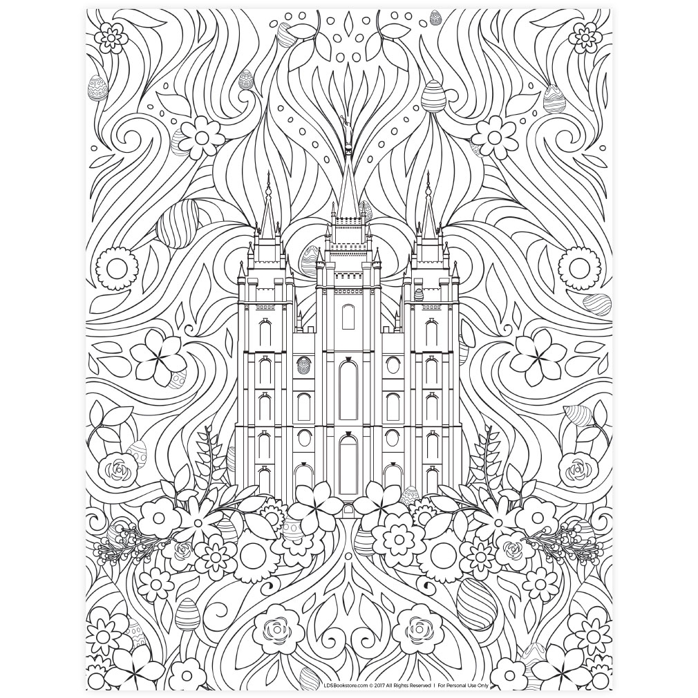 Easter Salt Lake Temple Coloring Page Digital Download In LDS Coloring Pages On LDSBookstore Easter Salt Lake Temple Coloring Page Digital Download In LDS Coloring Pages On LDSBookstore