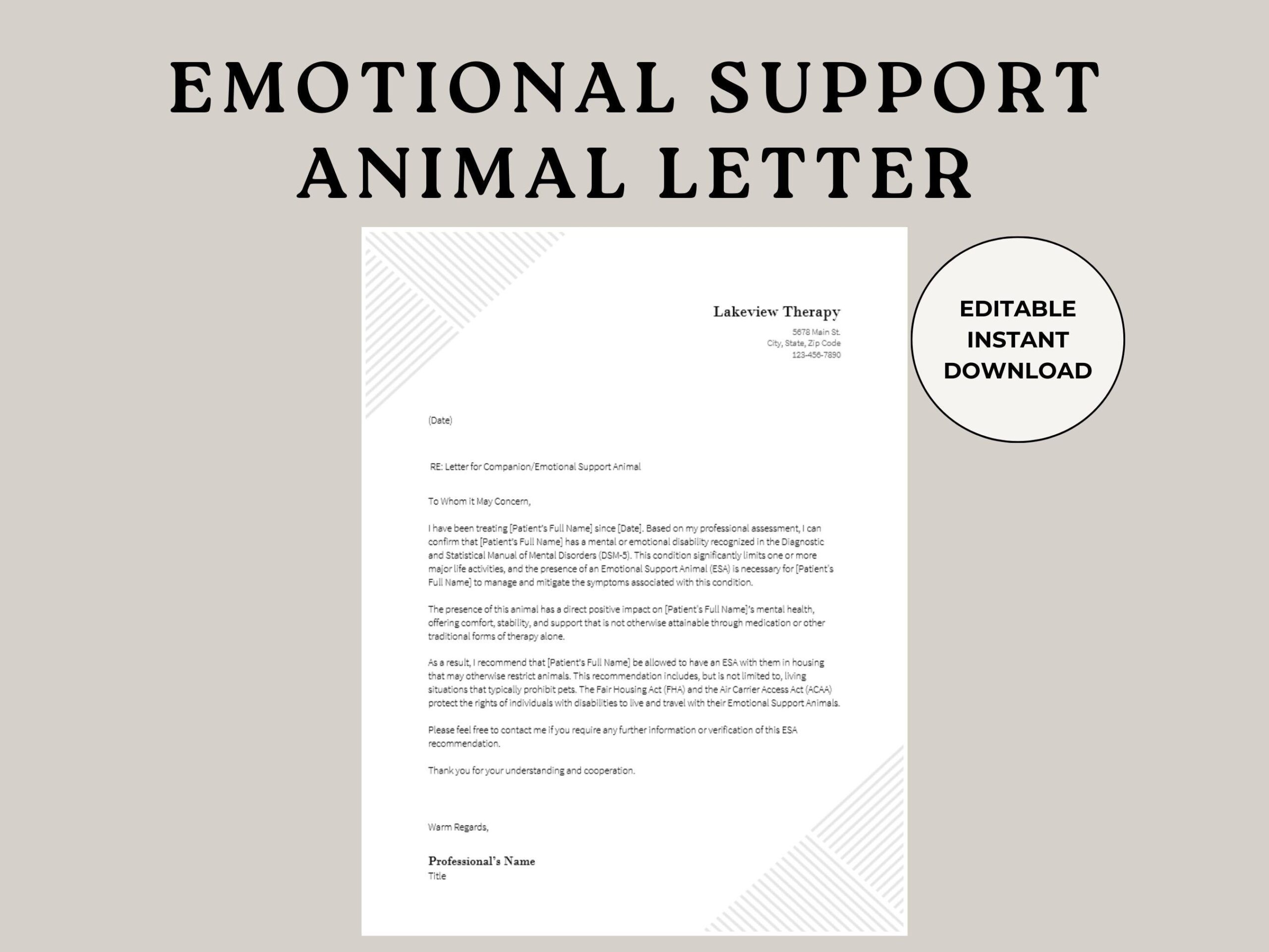 Emotional Support Animal Letter ESA Letter ESA Letter Template Service Animal SOAP Notes Therapy Dap Note Esa Template Therapist Note Etsy Emotional Support Animal Letter ESA Letter ESA Letter Template Service Animal SOAP Notes Therapy Dap Note Esa Template Therapist Note Etsy