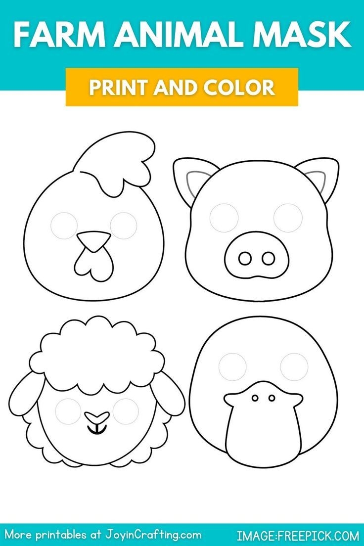 Farm Animal Mask Printable Coloring Page Farm Animal Mask Printable Coloring Page