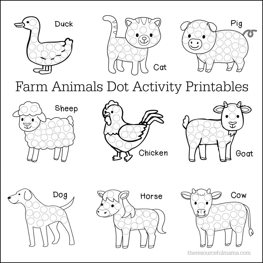 Farm Animals Dot Activity Worksheets The Resourceful Mama Farm Animals Dot Activity Worksheets The Resourceful Mama