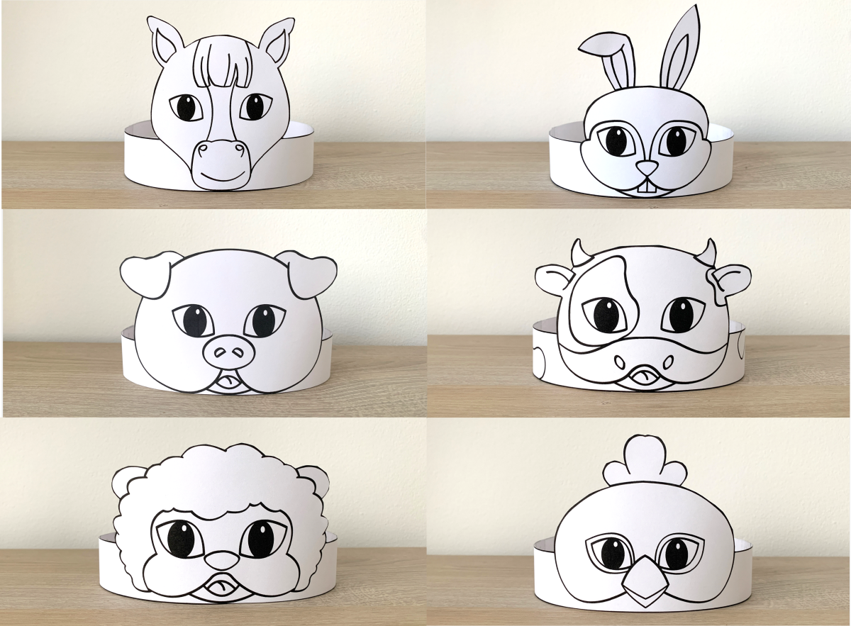 Farm Animals Paper Crowns Printable Coloring Craft Activity Made By Teachers Farm Animals Paper Crowns Printable Coloring Craft Activity Made By Teachers