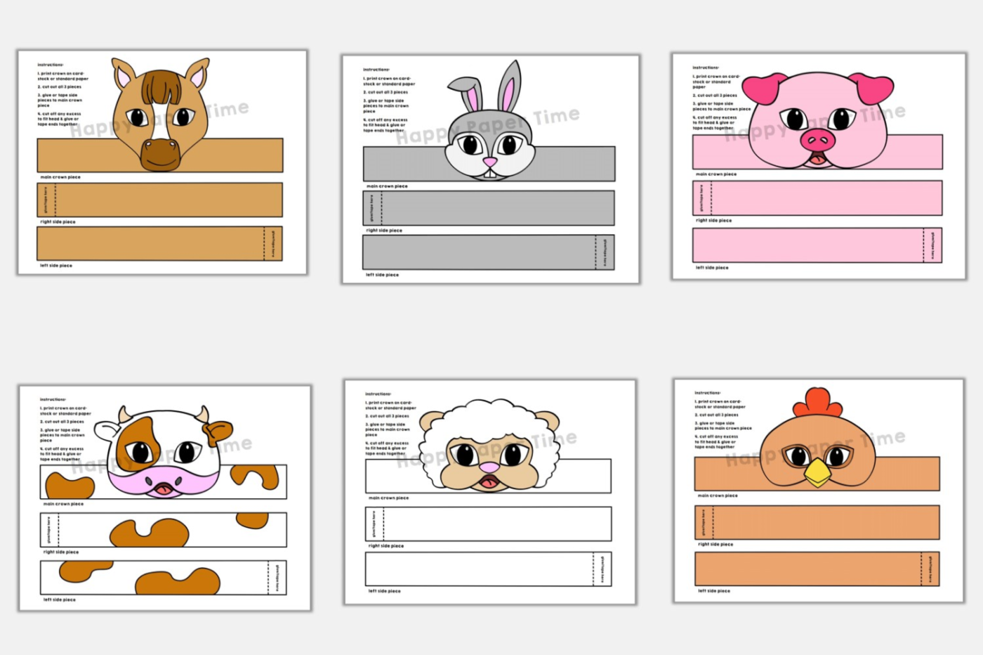 farm animal headbands printable free farm animal headbands printable free