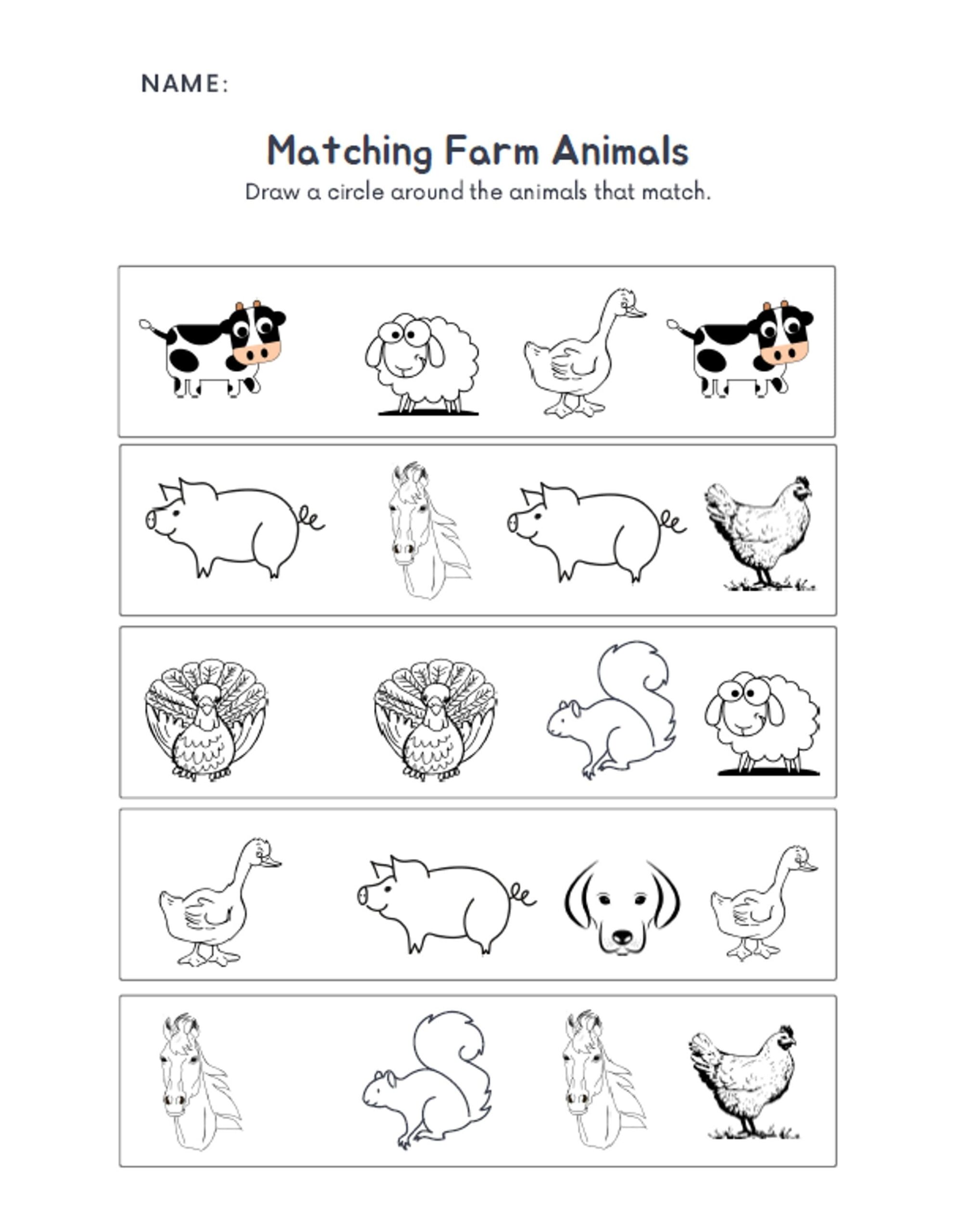 printable preschool farm animals printable preschool farm animals
