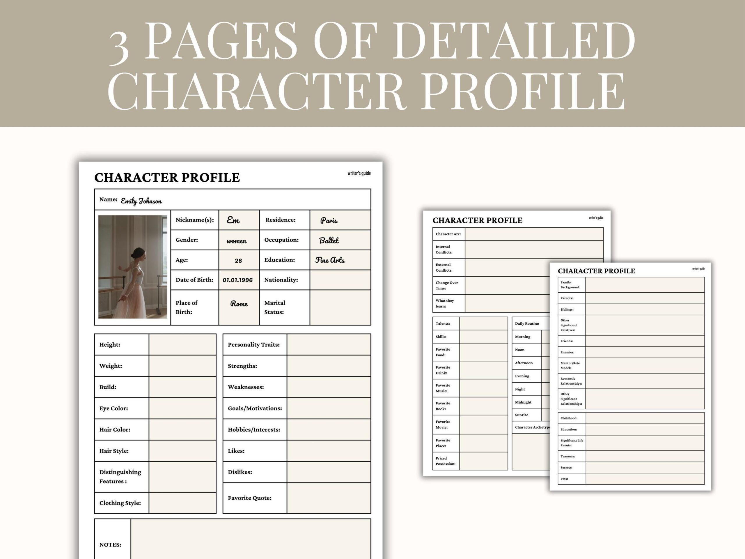 Fillable Character Profile Novel Prep Workbook digital Download Etsy Fillable Character Profile Novel Prep Workbook digital Download Etsy