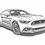 Ford Mustang Coloring Pages 21 Unique Illustrations digital Download Etsy