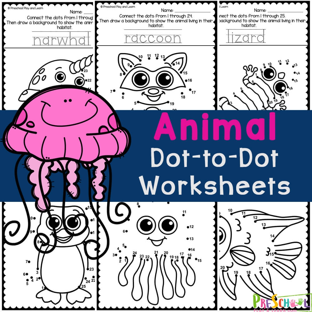 FREE Animal Dot To Dot Printable Worksheets FREE Animal Dot To Dot Printable Worksheets