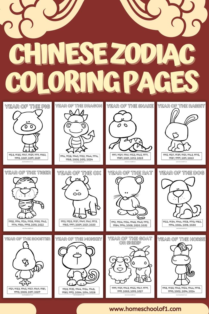 Free Chinese Zodiac Coloring Pages For Kids Free Chinese Zodiac Coloring Pages For Kids