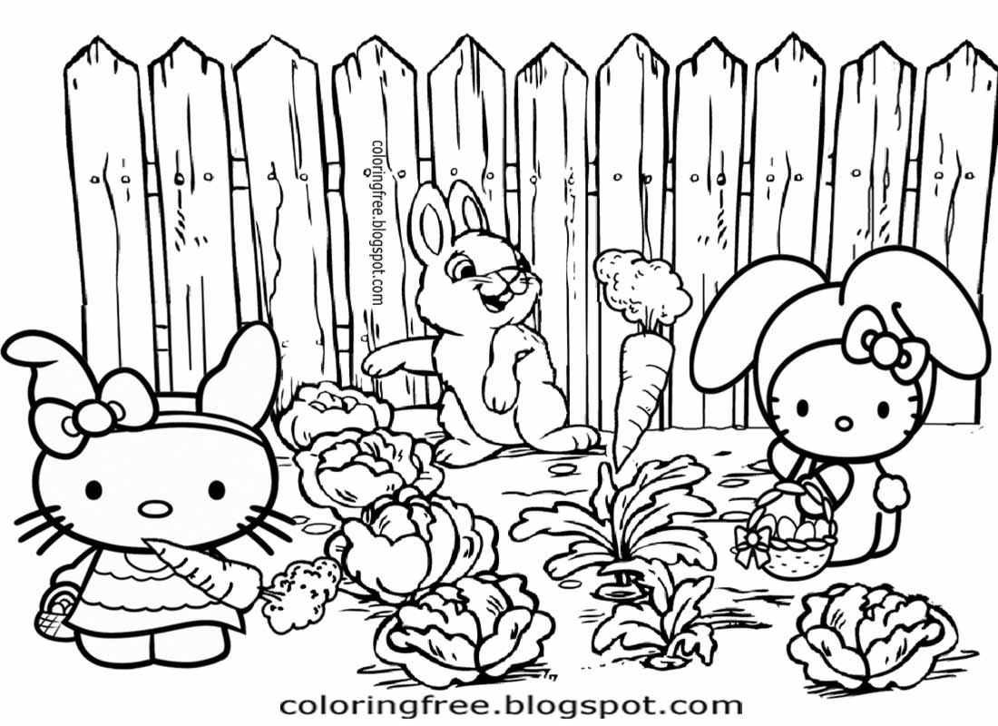 hello kitty easter coloring pages with color hello kitty easter coloring pages with color