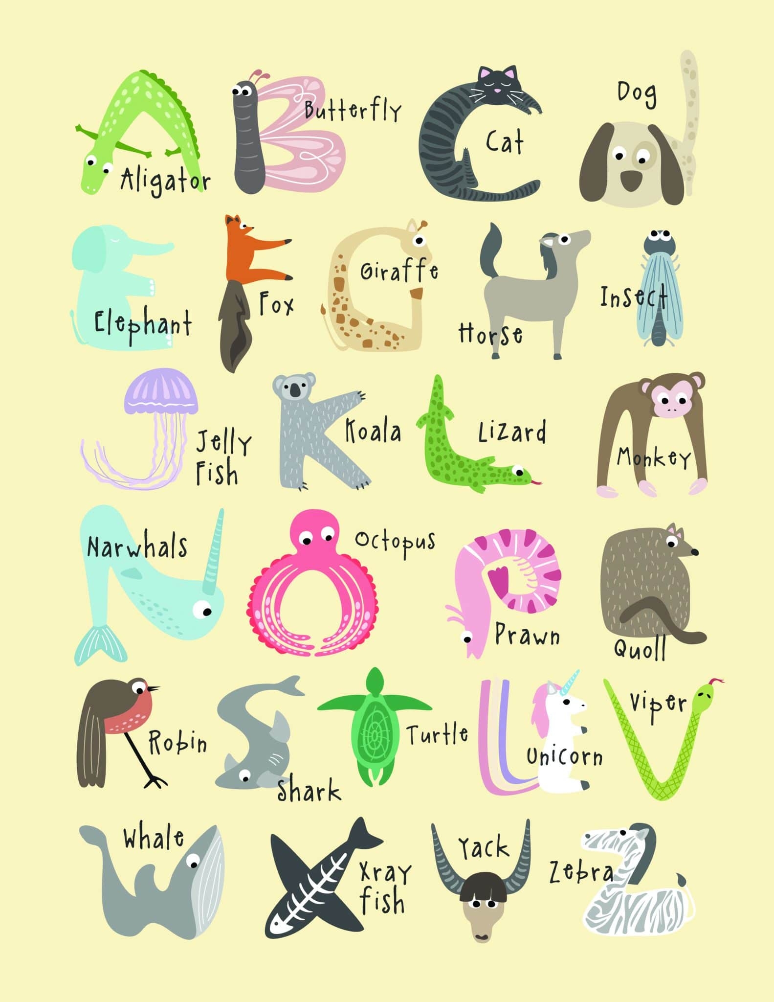 Free Cute And Educational Animal Alphabet Printables Tulamama