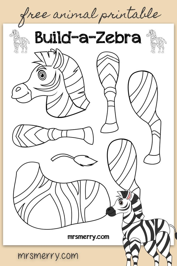 Free Kids Printable Build A Zebra Zoo Animal Crafts For Kids Mrs Merry Free Kids Printable Build A Zebra Zoo Animal Crafts For Kids Mrs Merry