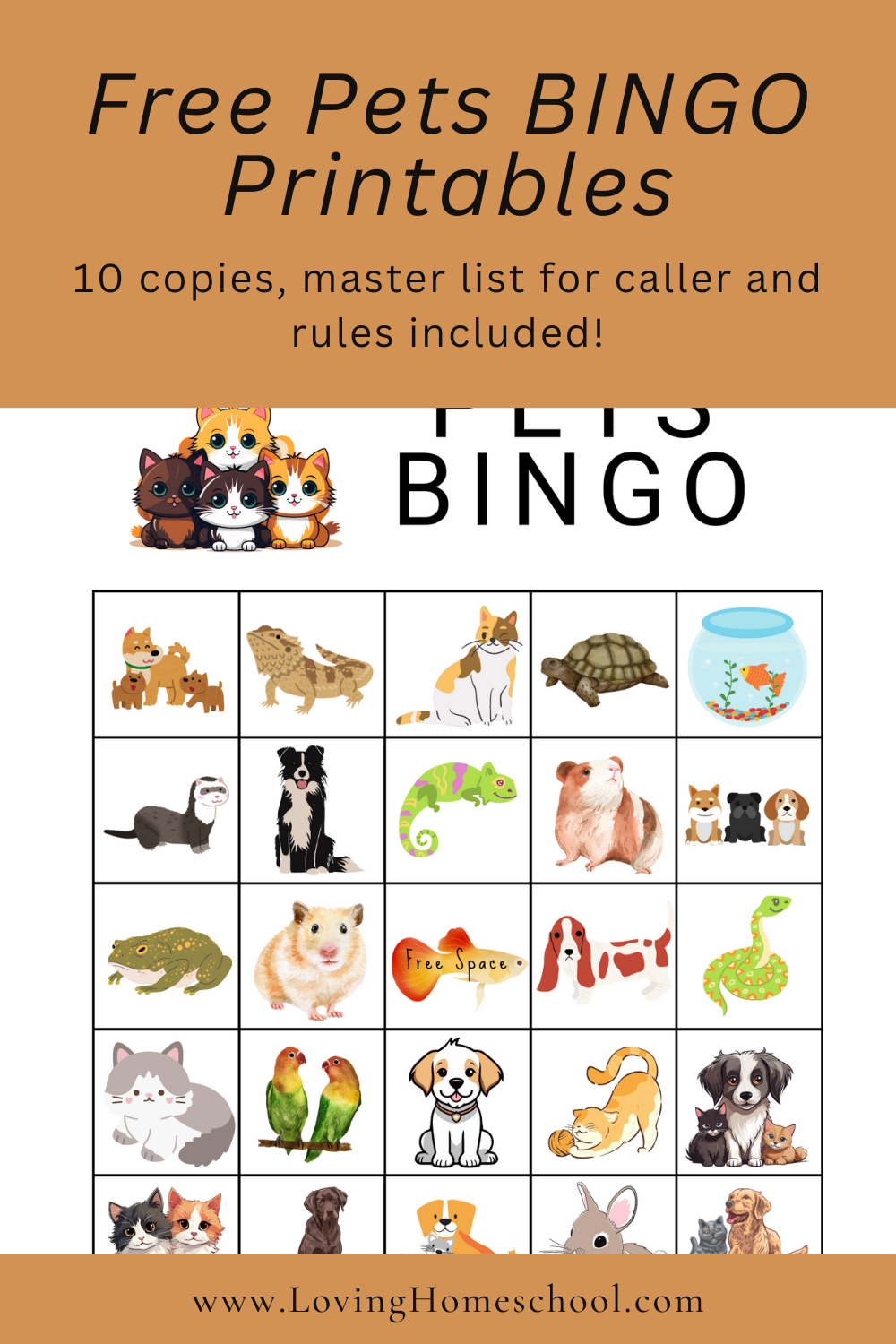 Free Pets BINGO Printables LovingHomeschool