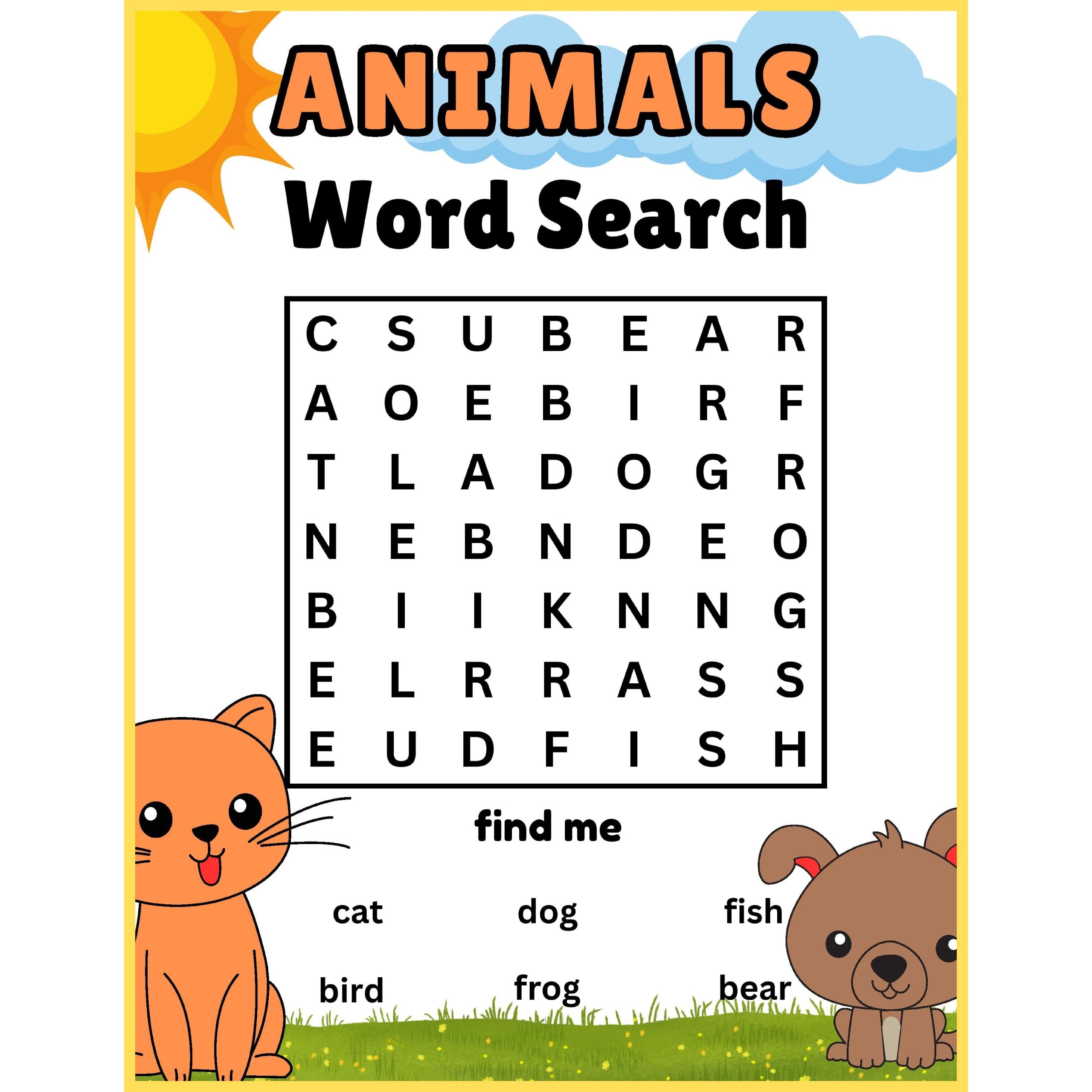 FREE Preschool Kindergarten Animals Word Search Puzzle Worksheet Activity Made By Teachers FREE Preschool Kindergarten Animals Word Search Puzzle Worksheet Activity Made By Teachers