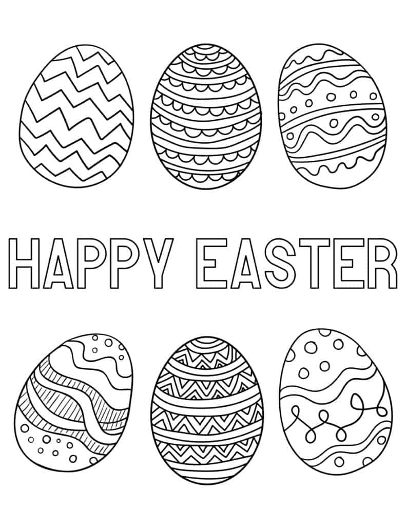 easter egg coloring pages printable