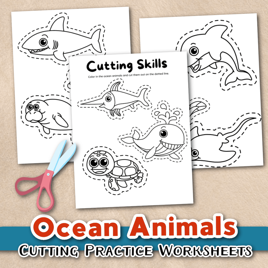 Free Printable Ocean Animal Cut Outs For Scissor Practice Free Printable Ocean Animal Cut Outs For Scissor Practice