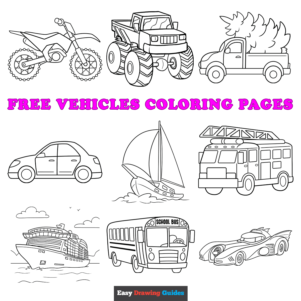 Free Printable Vehicles Coloring Pages For Kids