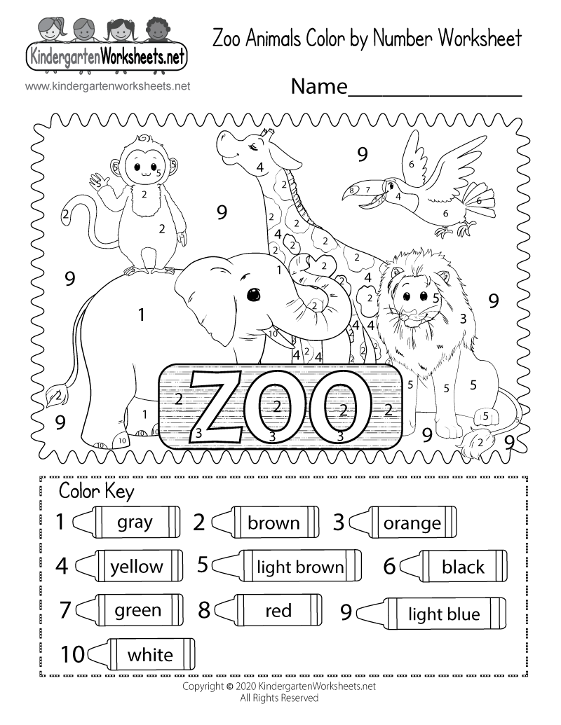 Free Printable Zoo Animals Color By Number Worksheet Free Printable Zoo Animals Color By Number Worksheet