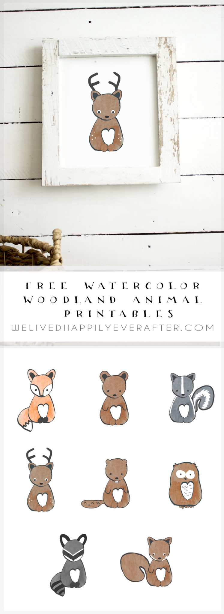 Free Watercolor Forest Woodland Animal Nursery Prints We Lived Happily Ever After Free Watercolor Forest Woodland Animal Nursery Prints We Lived Happily Ever After
