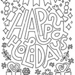 Happy Holidays Coloring Book Page Stock Vector Image Art Alamy