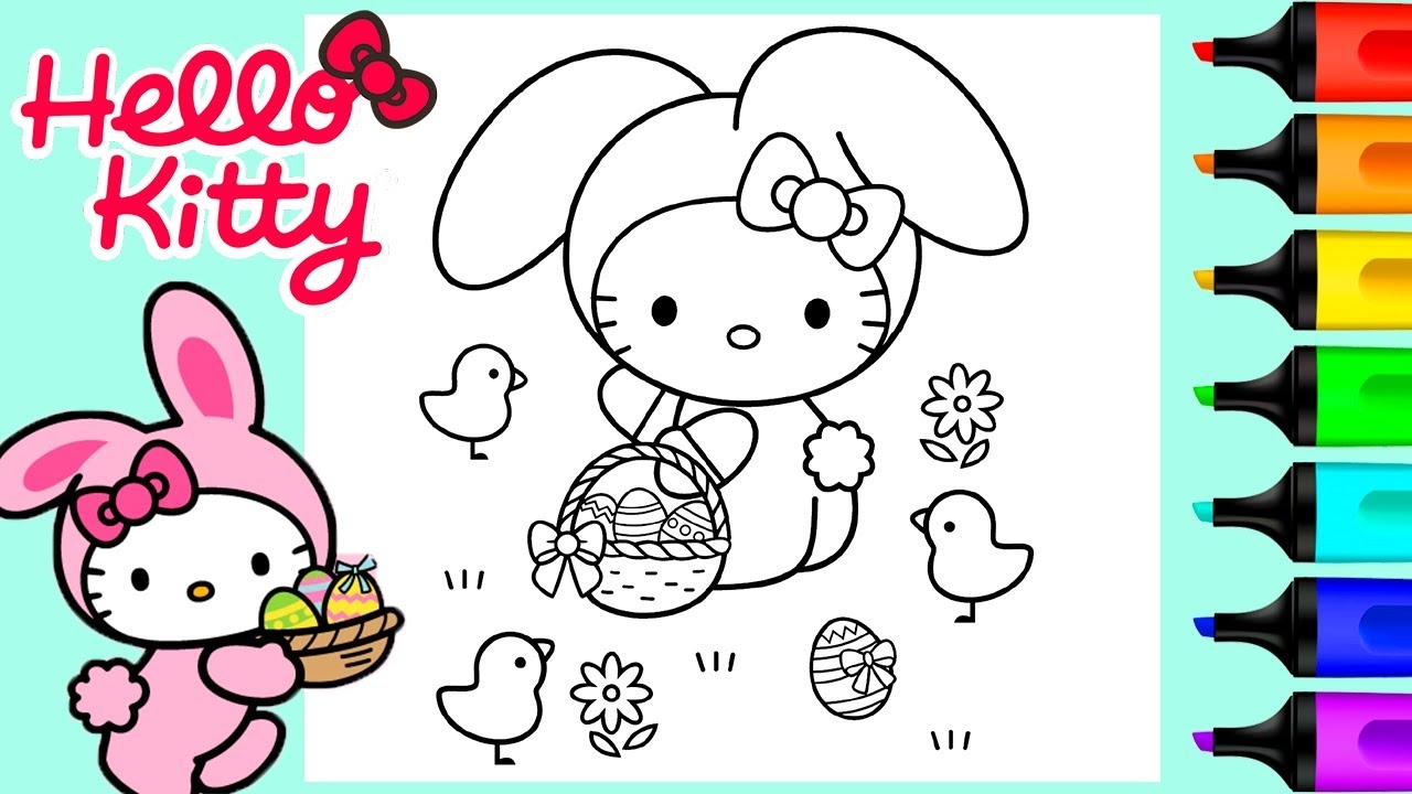Hello Kitty Easter Bunny Coloring Pages Art And Coloring Fun YouTube Hello Kitty Easter Bunny Coloring Pages Art And Coloring Fun YouTube