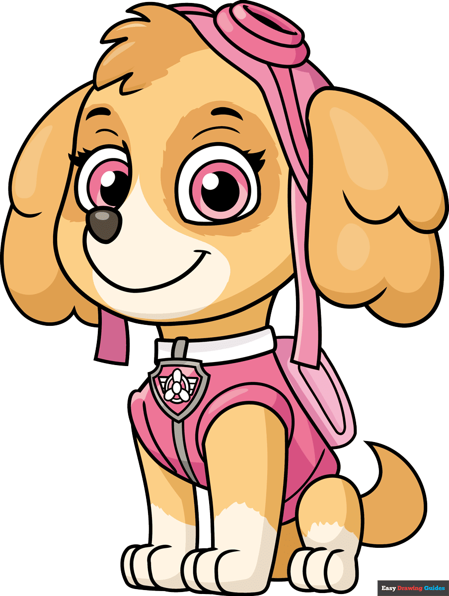 How To Draw Skye From Paw Patrol Really Easy Drawing Tutorial How To Draw Skye From Paw Patrol Really Easy Drawing Tutorial