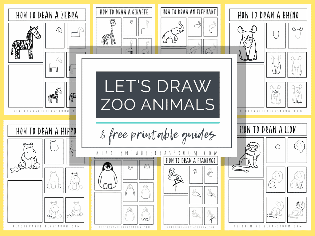 How To Draw Zoo Animals 8 Free Drawing Tutorials The Kitchen Table Classroom How To Draw Zoo Animals 8 Free Drawing Tutorials The Kitchen Table Classroom