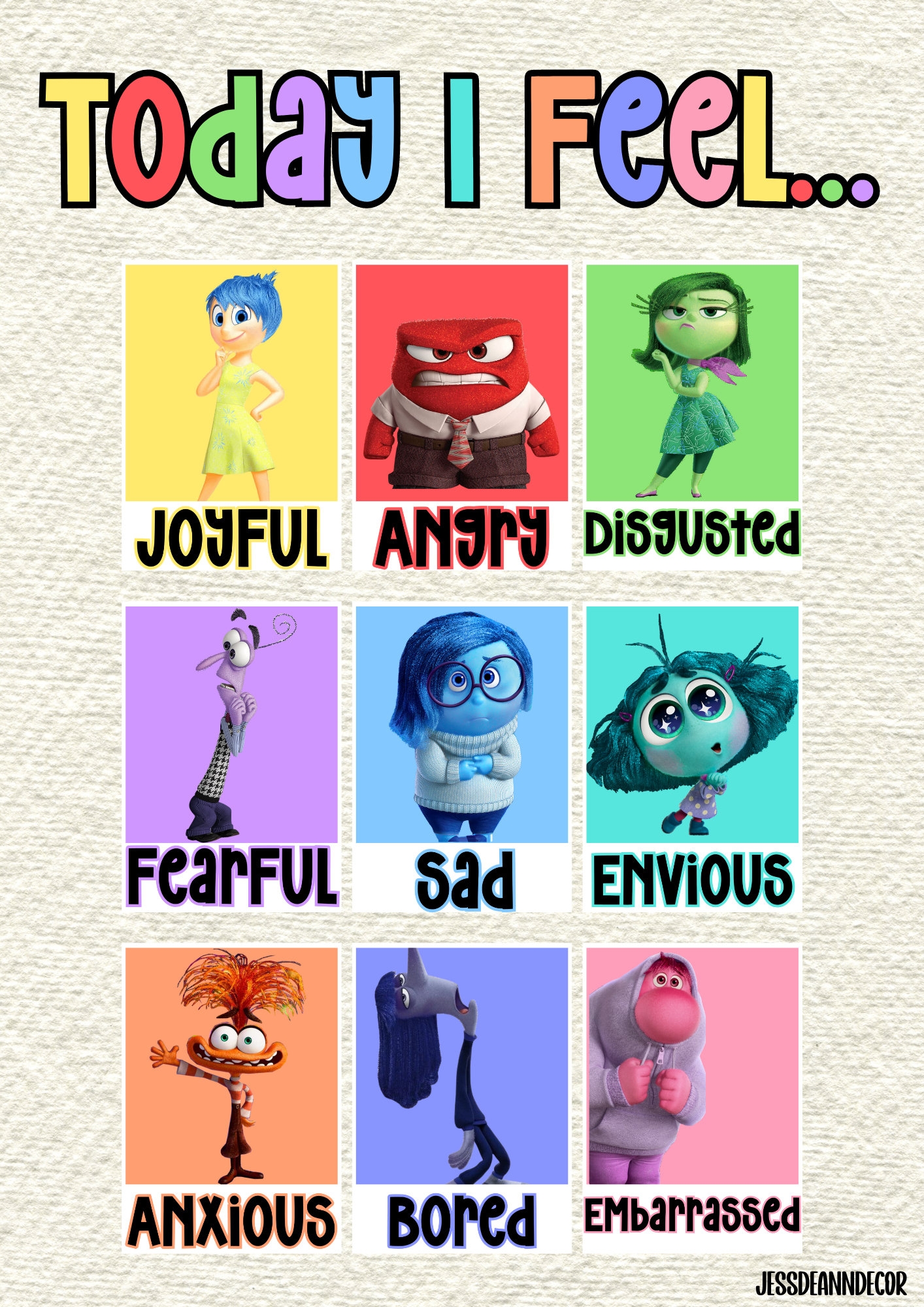 Inside Out Emotions Chart Classroom Decor Posters digital Download Etsy Inside Out Emotions Chart Classroom Decor Posters digital Download Etsy