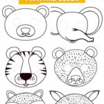 Jungle Animal Mask Printable Coloring Page