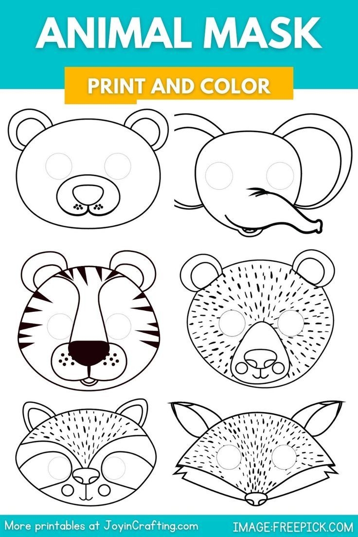 Jungle Animal Mask Printable Coloring Page Jungle Animal Mask Printable Coloring Page