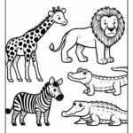 Jungle Animals Coloring Pages Free Printable Pages Cute Animals Coloring Pages