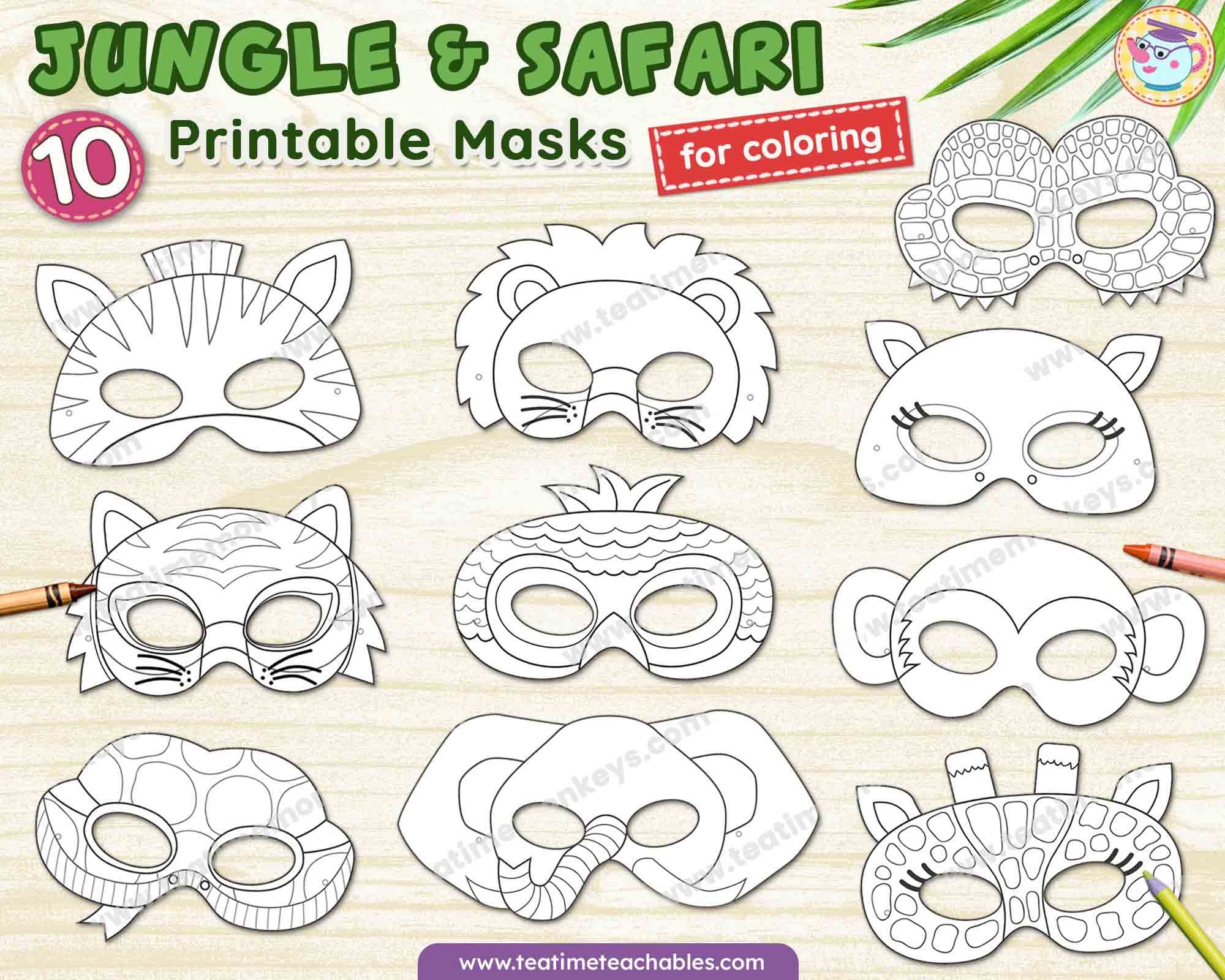 JUNGLE ANIMALS Masks For Kids Ten Printable Masks To Color PDF Jungle Animals Craft Jungle Animals Costume Safari Animals Craft Etsy JUNGLE ANIMALS Masks For Kids Ten Printable Masks To Color PDF Jungle Animals Craft Jungle Animals Costume Safari Animals Craft Etsy