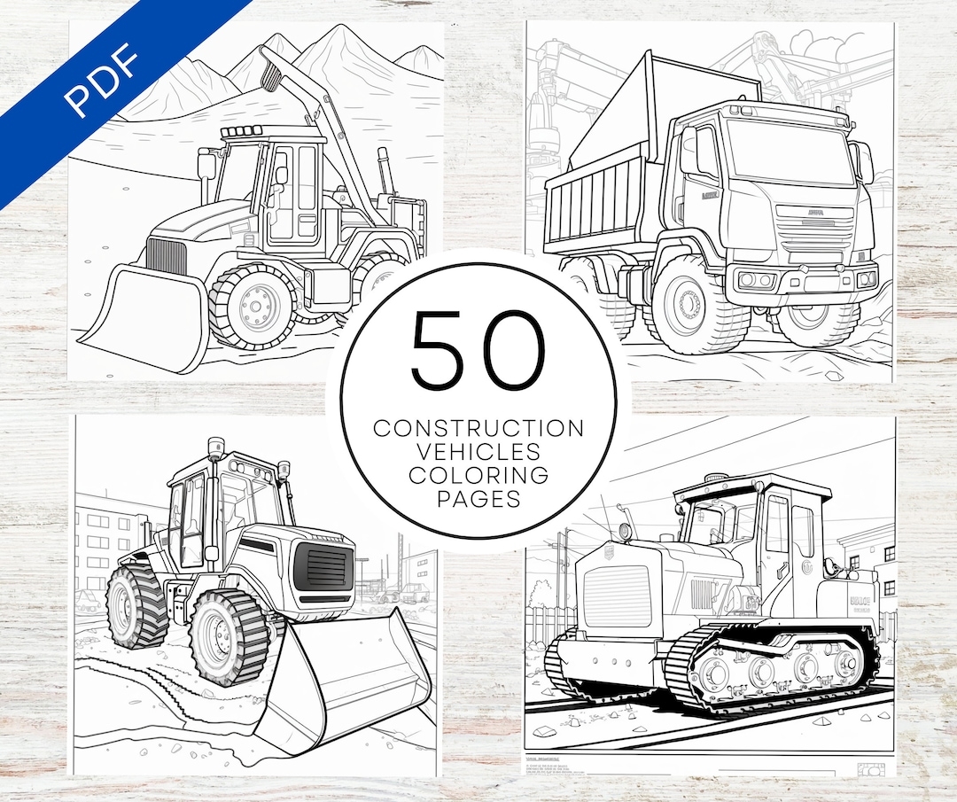 KDP Interior 50 Construction Vehicles Coloring Pages 8 5 X 11 Printable PDF Canva Template Kids Adults Coloring Book Etsy KDP Interior 50 Construction Vehicles Coloring Pages 8 5 X 11 Printable PDF Canva Template Kids Adults Coloring Book Etsy