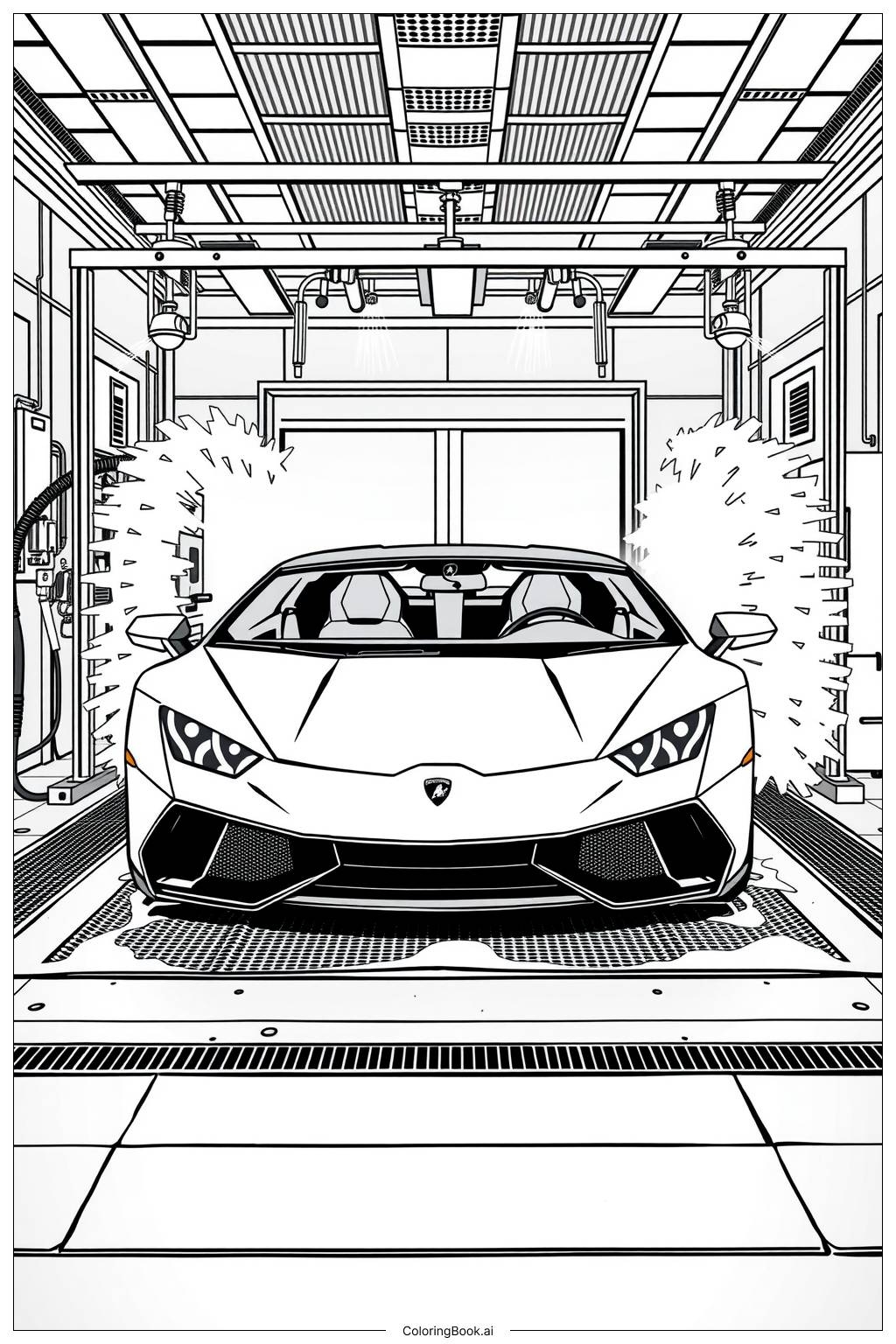 Lamborghini Car Wash Day Coloring Page Free PDF PNG Printable Lamborghini Car Wash Day Coloring Page Free PDF PNG Printable