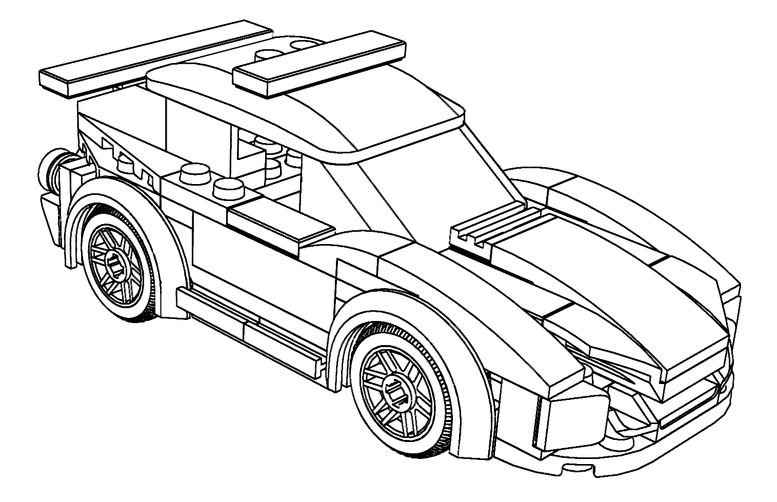 Lego Police Car Coloring Page Lego Police Car Coloring Page