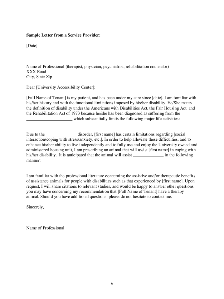 Letter Emotional Esa Fill Online Printable Fillable Blank PdfFiller Letter Emotional Esa Fill Online Printable Fillable Blank PdfFiller