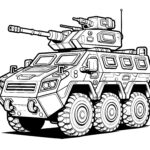 Mighty Tank Vehicle Coloring Template Available For Free Download