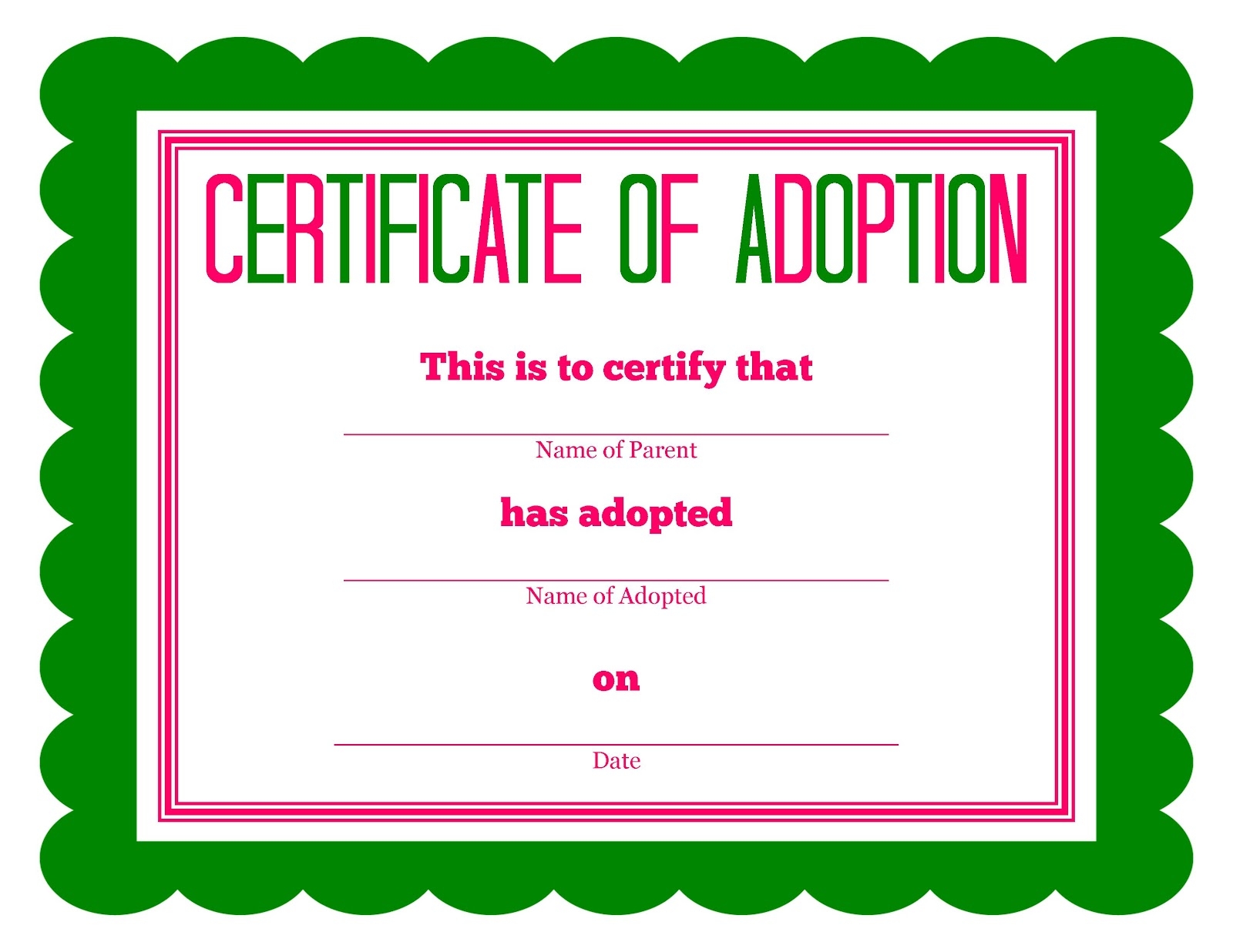 More Stuffed Animal Adoption Certificates More Stuffed Animal Adoption Certificates