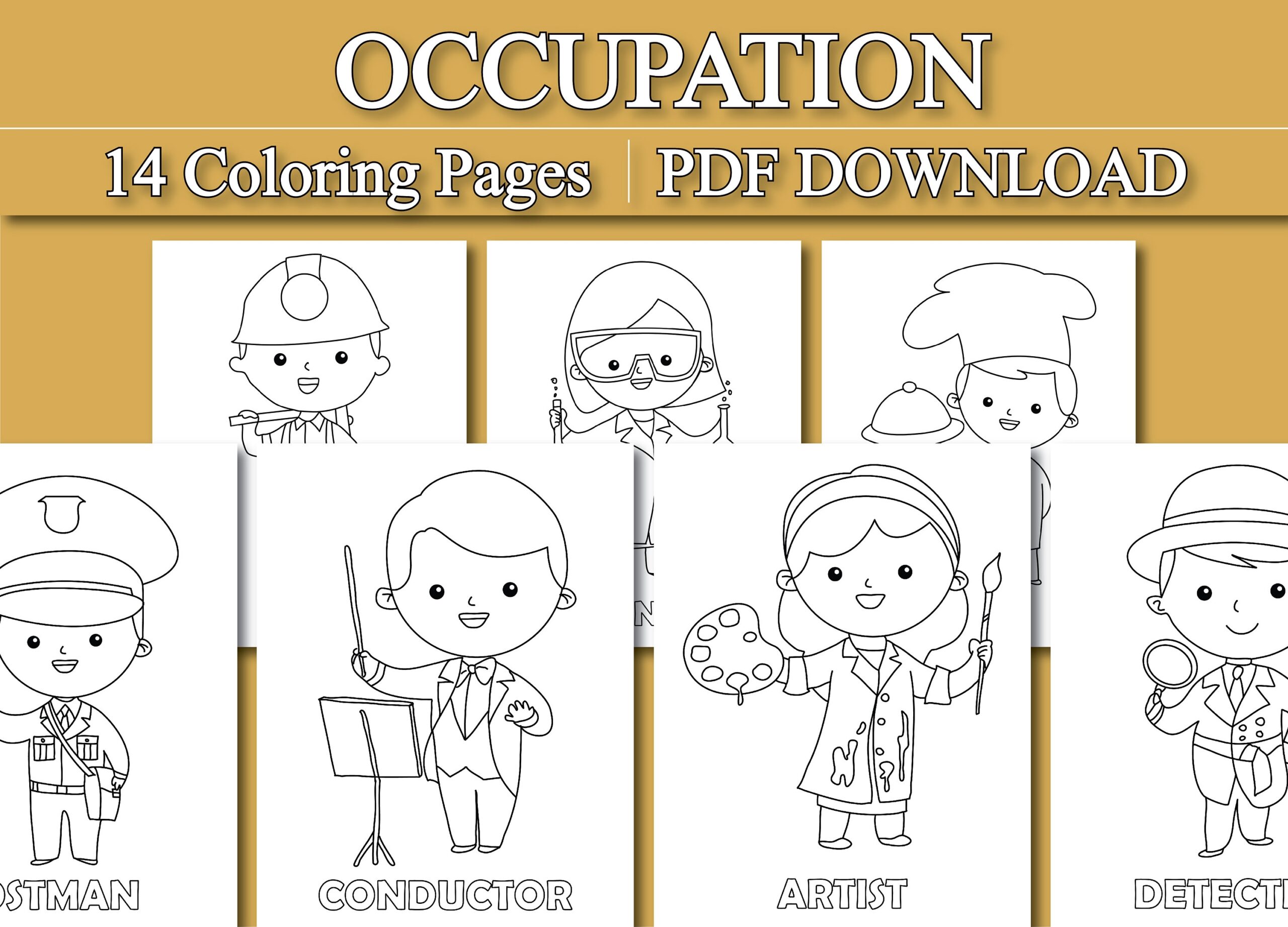 Occupation Coloring Pages For Job Coloring Pages printable PDF Download Etsy Occupation Coloring Pages For Job Coloring Pages printable PDF Download Etsy