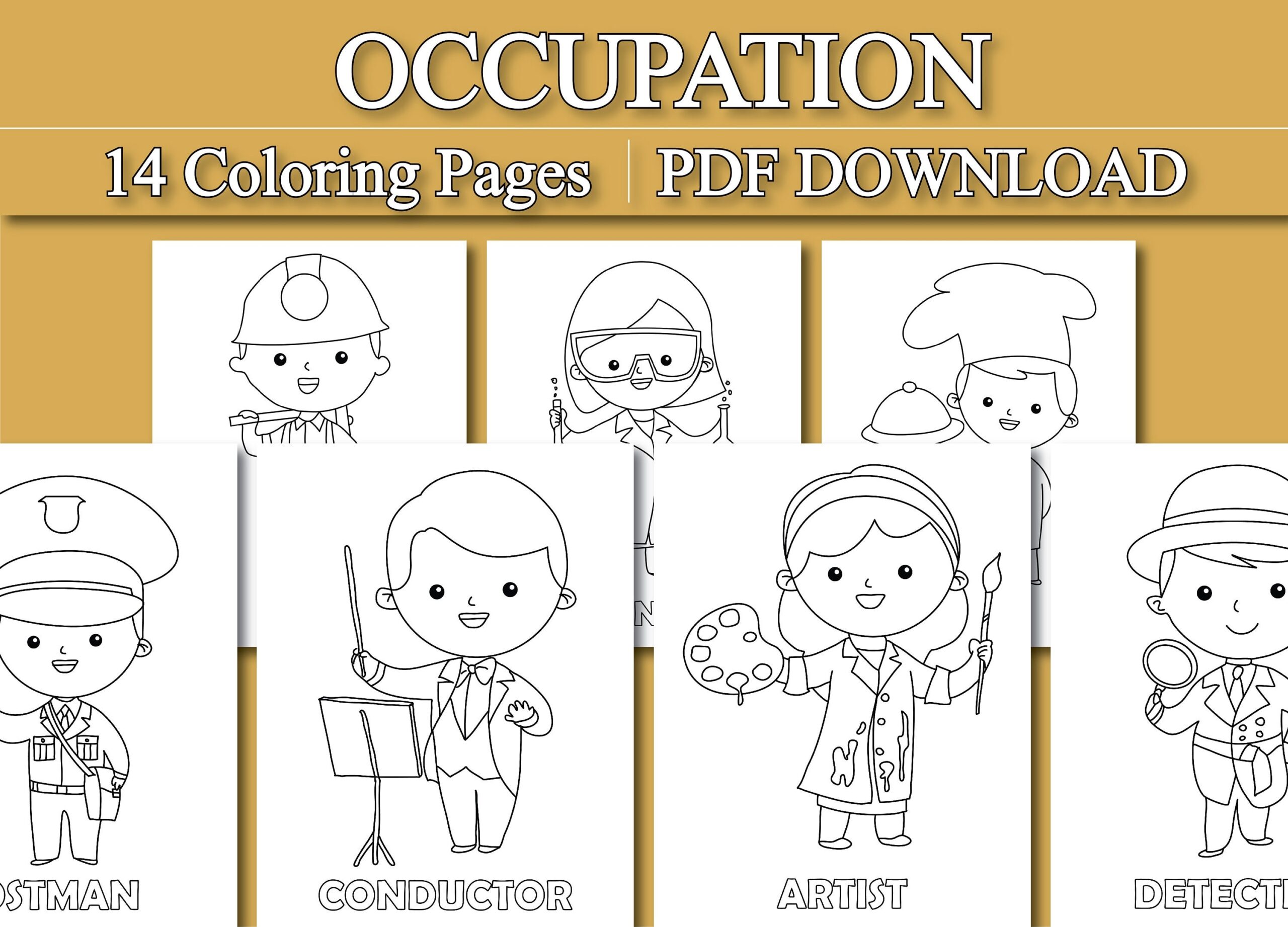 Occupation Coloring Pages For Job Coloring Pages printable PDF Download Etsy