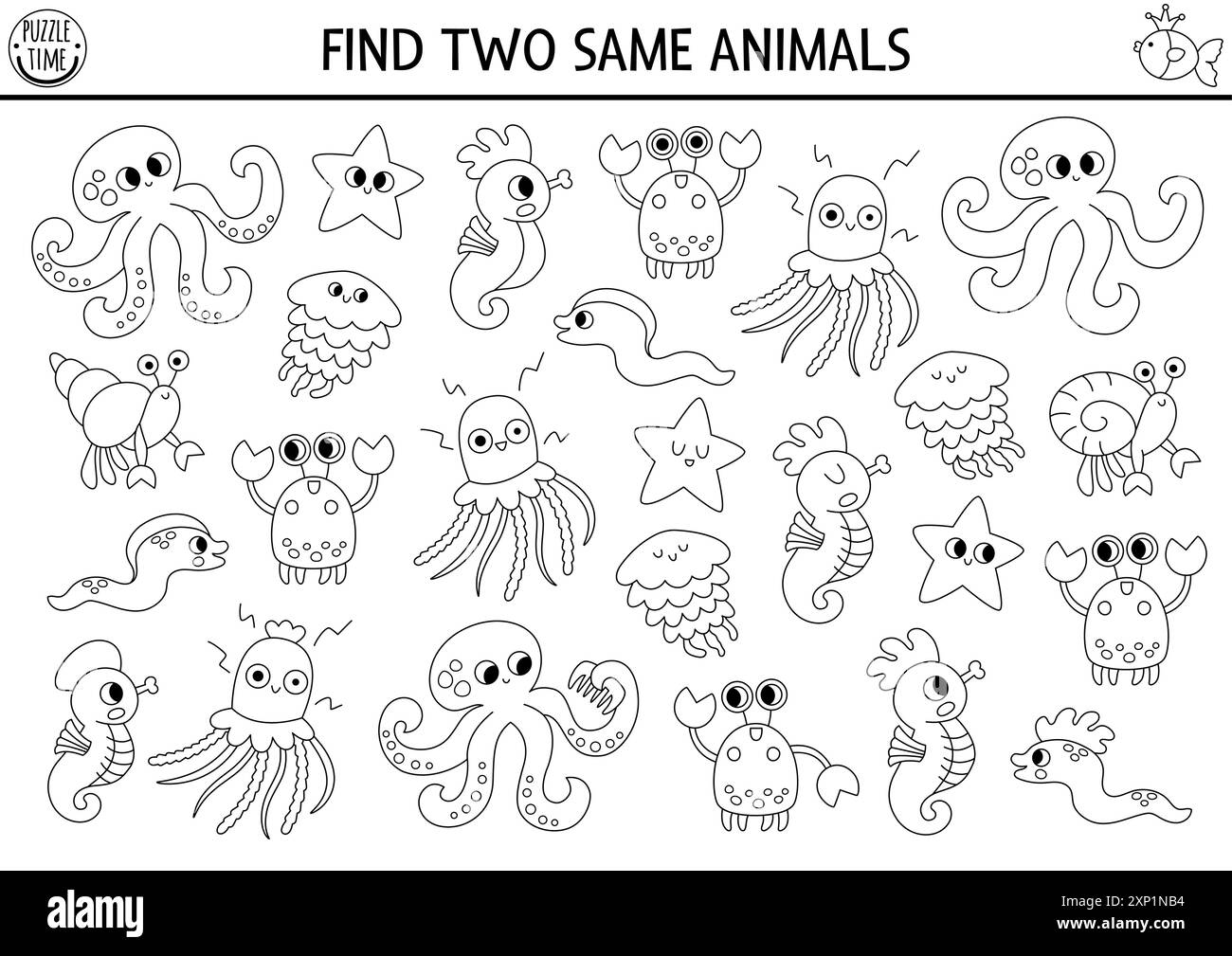 Ocean Animals Coloring Book Hi res Stock Photography And Images Page 5 Alamy