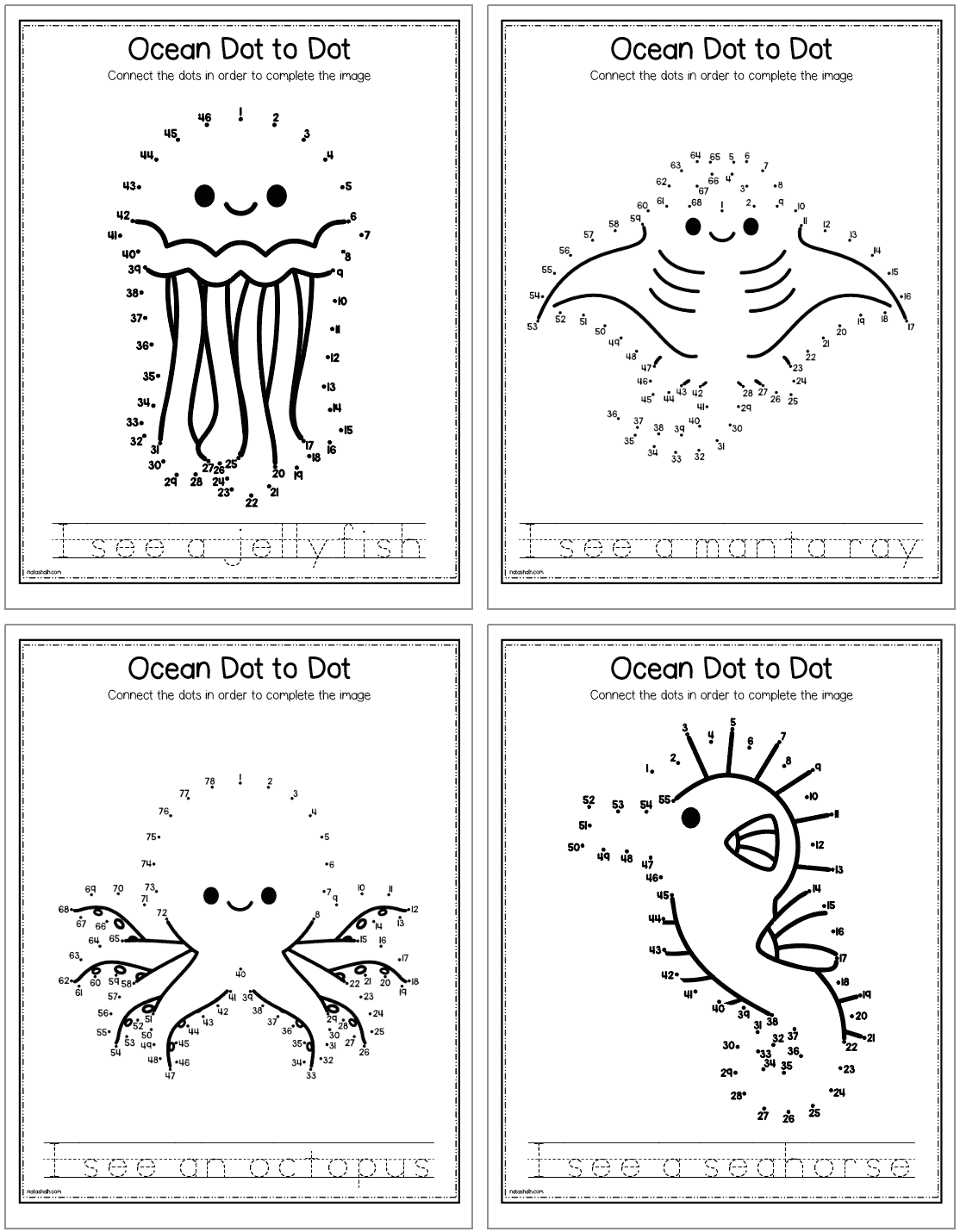 Ocean Animals Connect The Dots Free Printables The Artisan Life Ocean Animals Connect The Dots Free Printables The Artisan Life