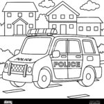 Police Car Coloring Page For Kids Stock Vector Image Art Alamy