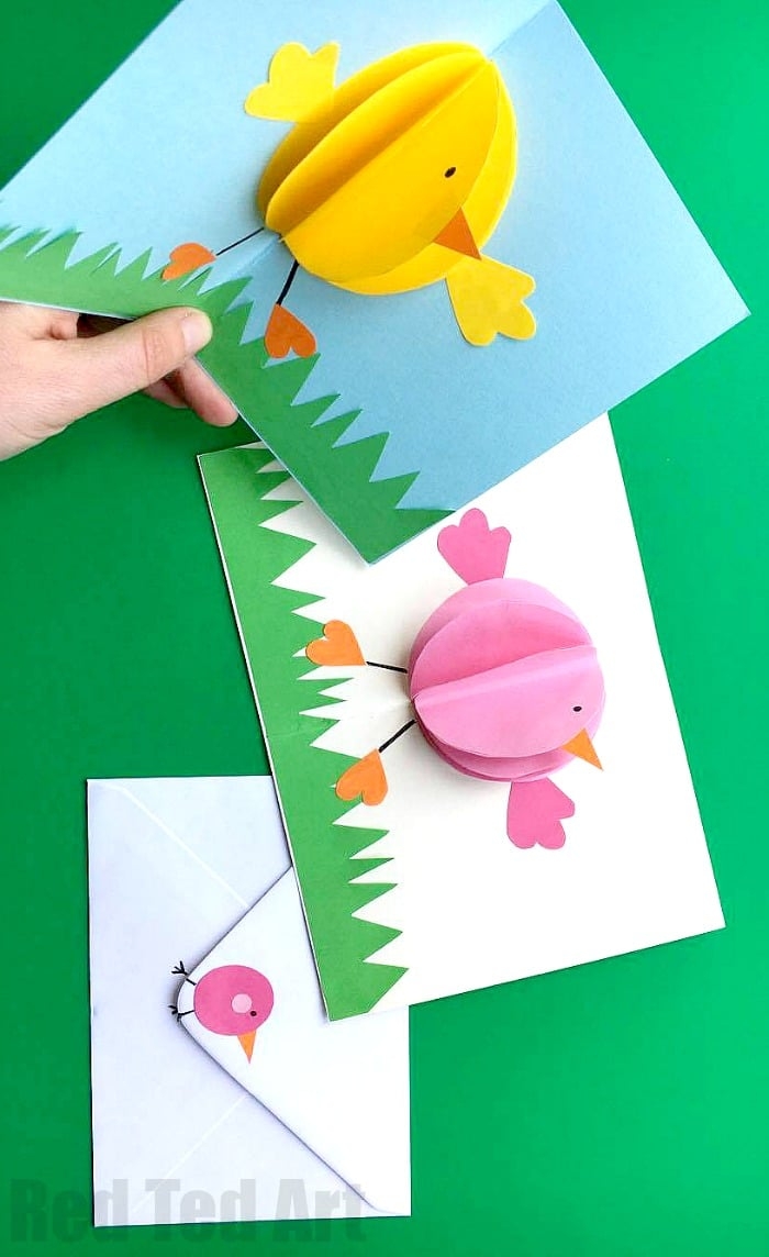 Pop Up Chick Card For Easter Red Ted Art Kids Crafts Pop Up Chick Card For Easter Red Ted Art Kids Crafts