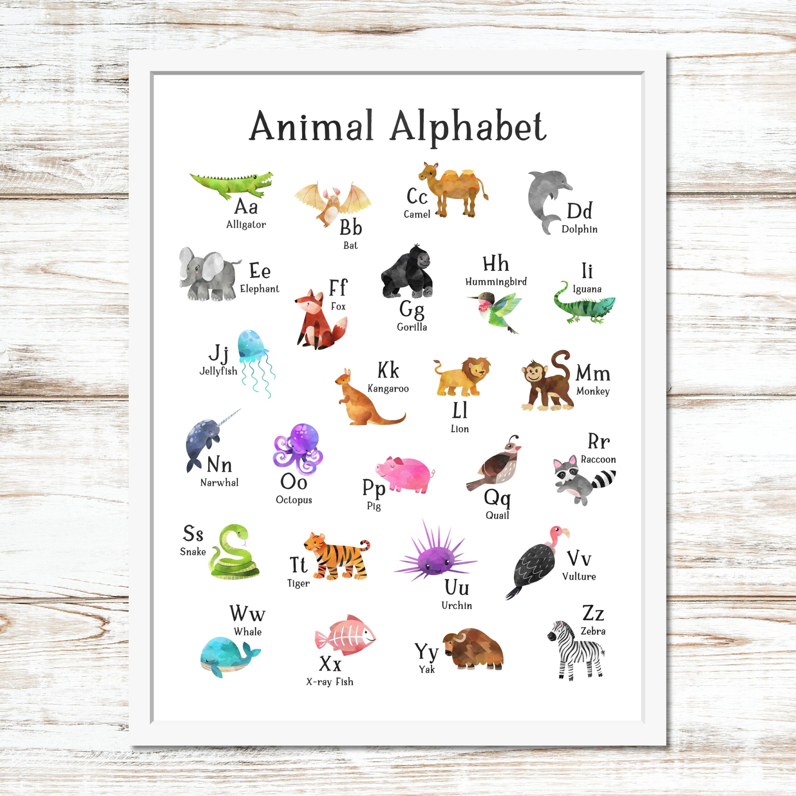 alphabet letters with animals printable