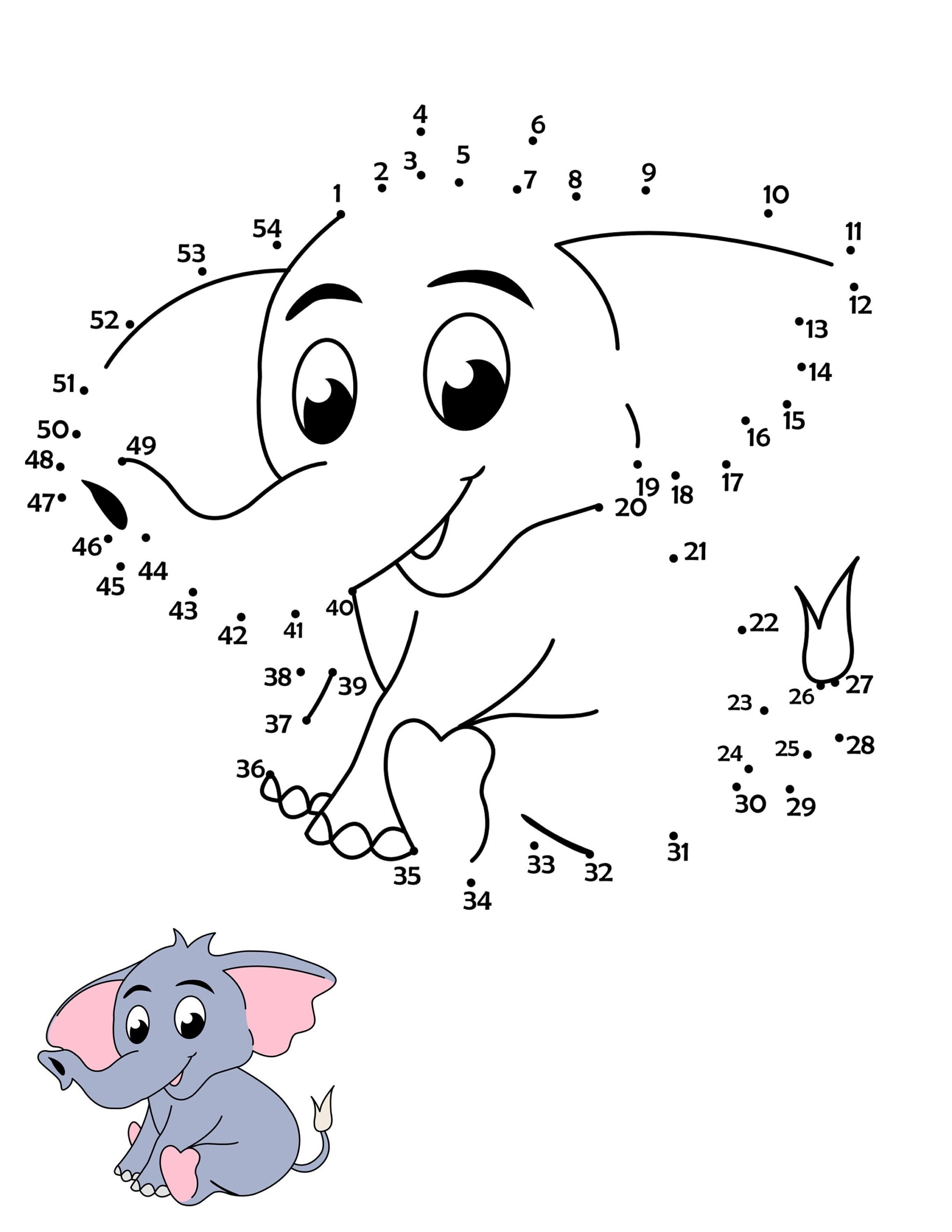 Printable Dot To Dot Animal Safari Coloring Pages Dot To Dot Worksheets Library