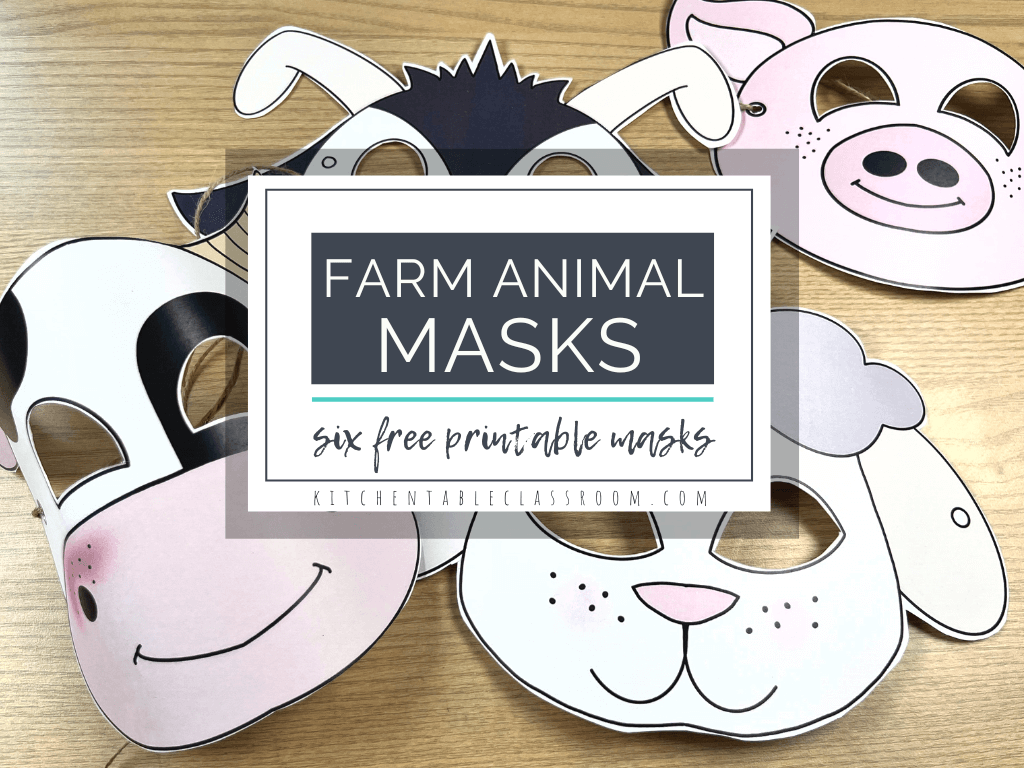 Printable Farm Animal Masks The Kitchen Table Classroom