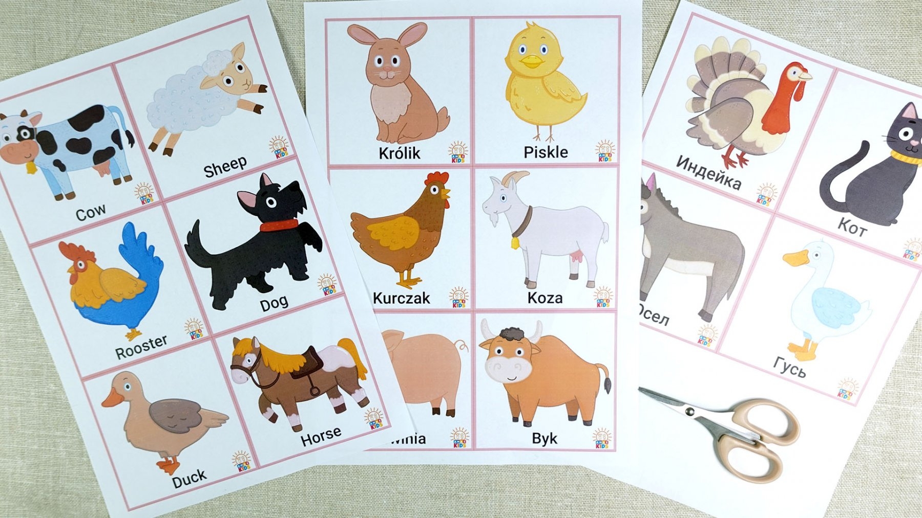 Printable Flashcards For Kids Farm Animals Amax Kids