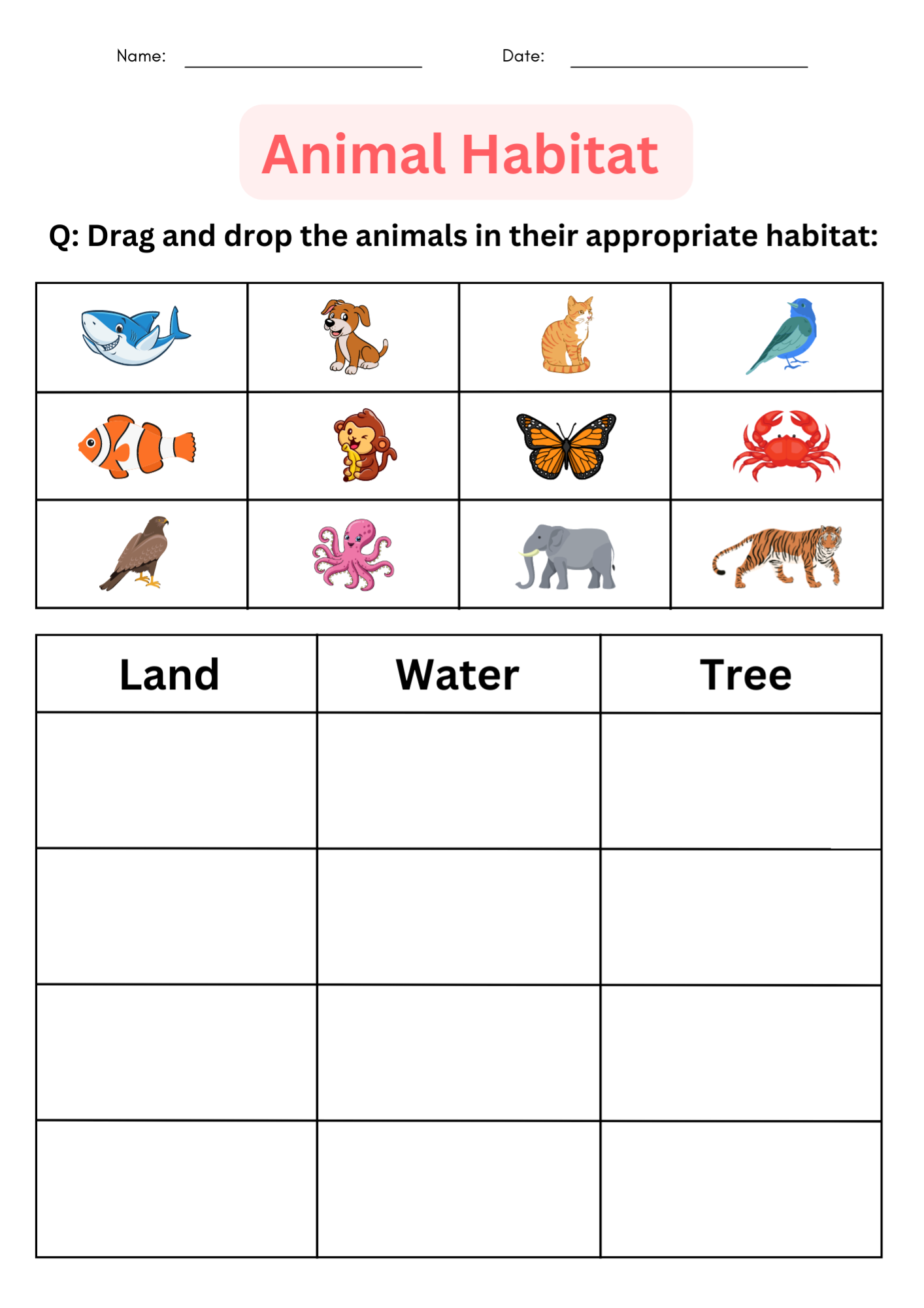 Printable Matching Activity Animal Habitats Worksheets For Grade 1 2 3 Made By Teachers Printable Matching Activity Animal Habitats Worksheets For Grade 1 2 3 Made By Teachers