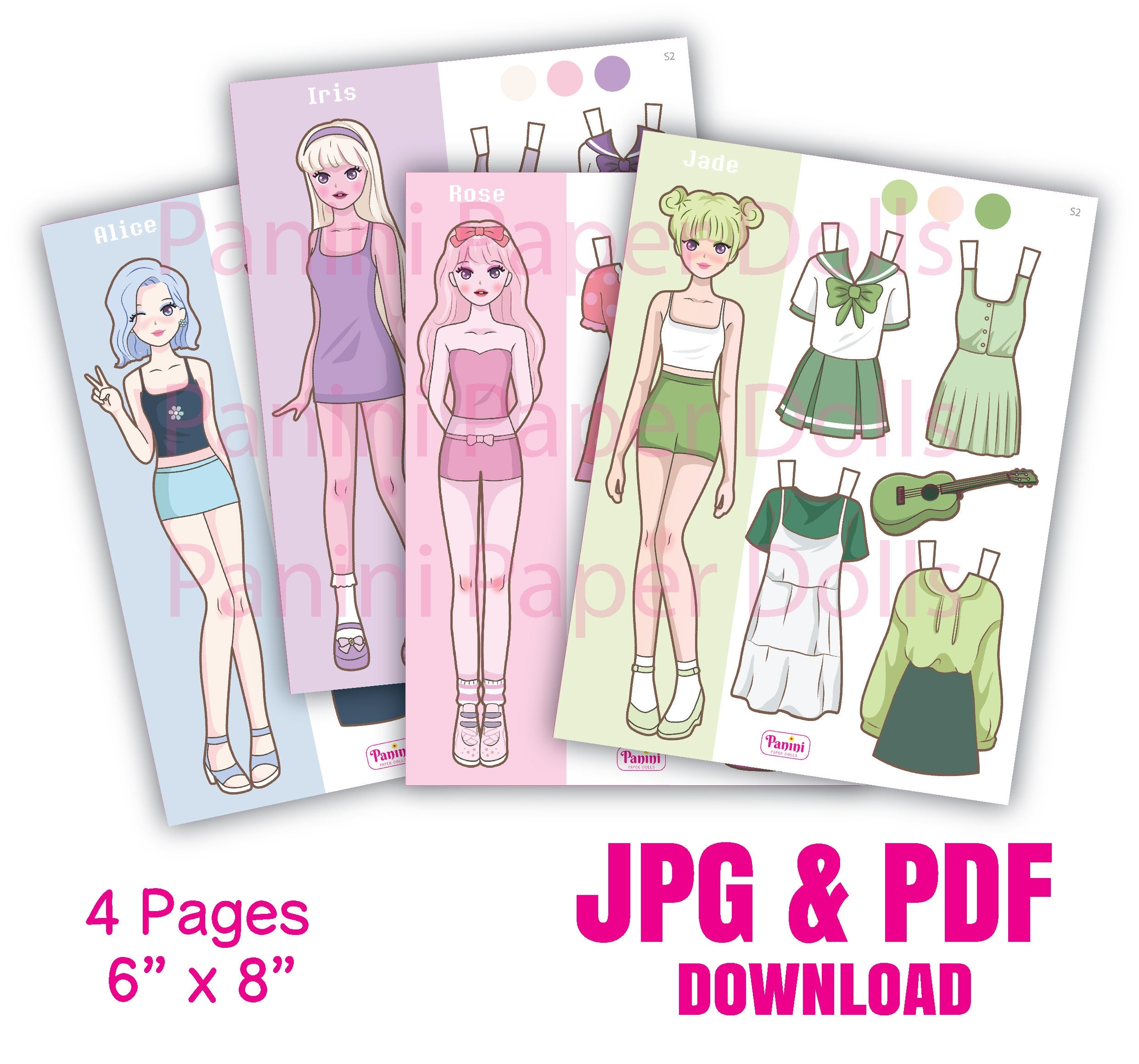 Printable Paper Doll Dress Up Girls Korean Paper Doll K pop Doll Inspired Toys Instant Digital Download Etsy Israel